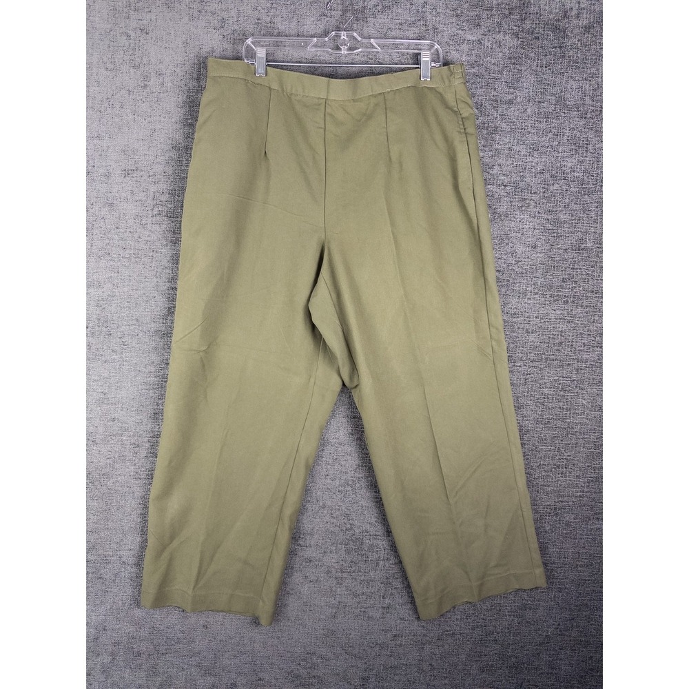 NWT Alfred Dunner Proportioned Short Pants Womens 20W Olive Cropped Office Caree